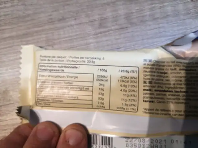 tablette m&m au chocolat au lait nutrition facts table