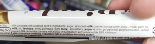 Ripple ingredients label