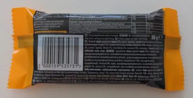 Whole grains honey and oats ingredients label