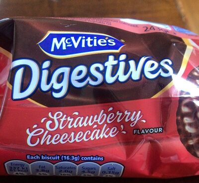 Digestives strawberry cheesecake flavour front packaging