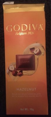 Godiva Pure Belgian Milk Chocolate Bar,Hazelnut 90G