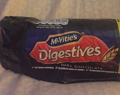 Dark chocolate digestives front packaging