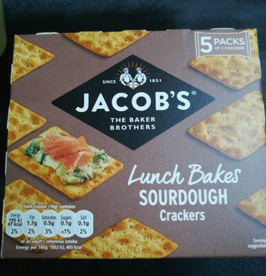 Lunch bakes sourdough crackers front packaging