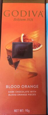 Dark chocolate with blood orange pieces