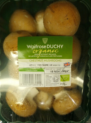 Organic chestnut mushrooms