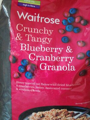 Waitrose crunchy & tangy blueberry & cranberry granola