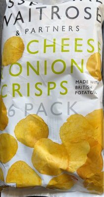 Cheese and onion crisps front packaging