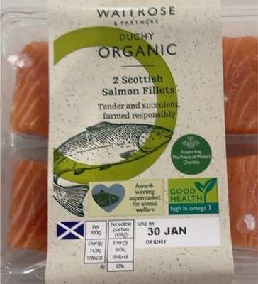 Organic scottish salmon fillets