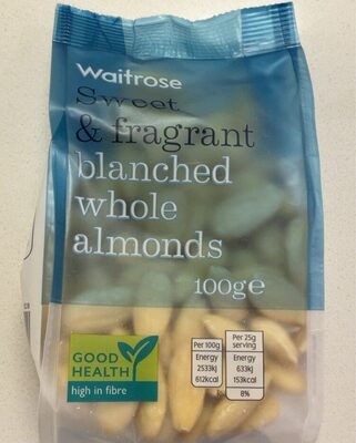 Blanched Whole Almonds front packaging