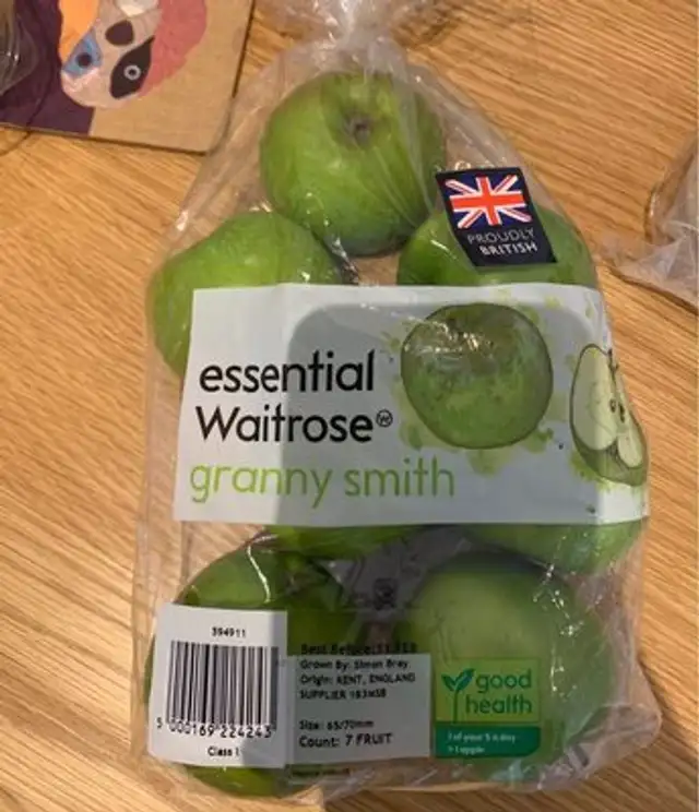 Granny smith apple front packaging