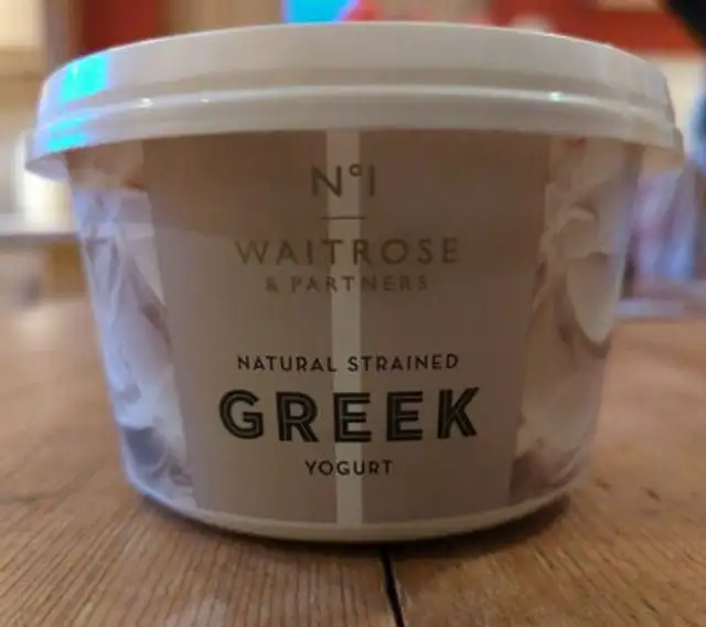waitrose Natural Strained Greek Yogurt front packaging