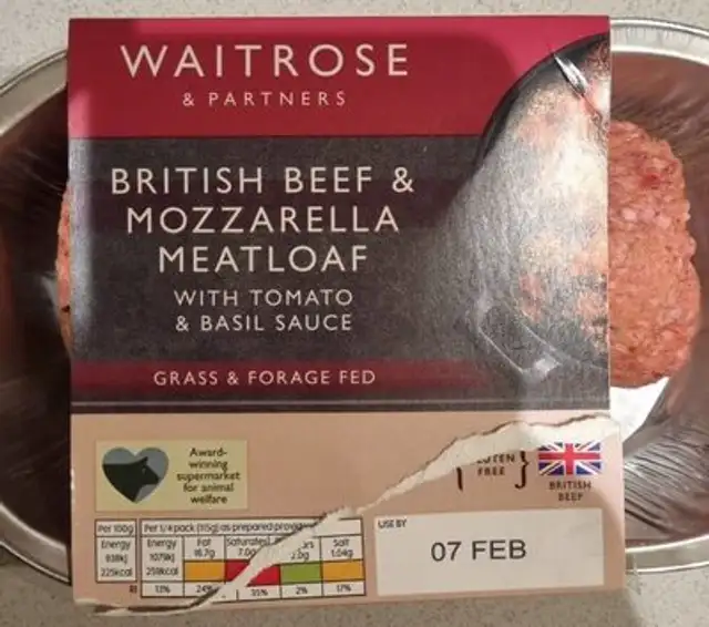 British beef & Mozzarella meatloaf with tomato & basil sauce front packaging