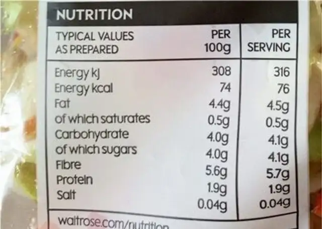 Spicy Water Chestnut & Bamboo Stir Fry nutrition facts table