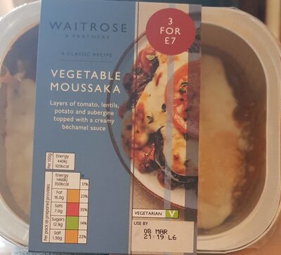 Vegetable moissaka front packaging