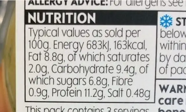 Waitrose Coronation Chicken deli filler nutrition facts table