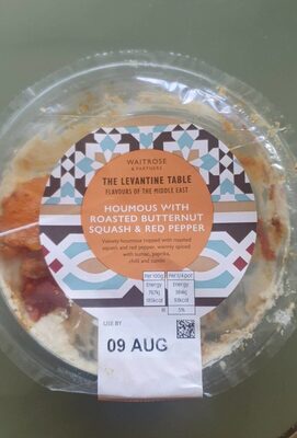 Houmous with Roasted Butternut squash and red pepper