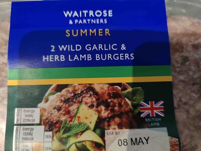 Wild garlic and herb lamb burger