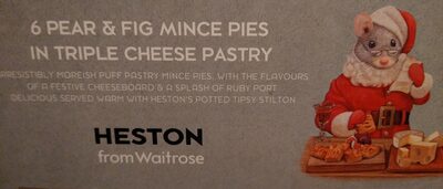 6 pear & fig mince pies in triple cheese pastry