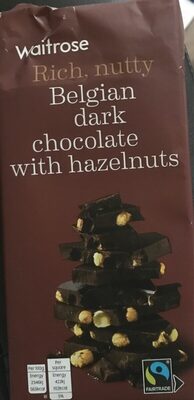 Belgian dark chocolate with hazelnuts