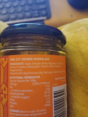 Confiture ingredients label