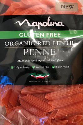 Organic red lentil penne