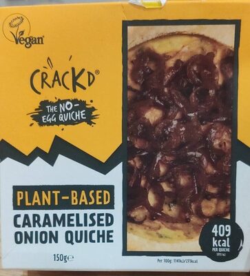 Plant-based caramelised onion quiche