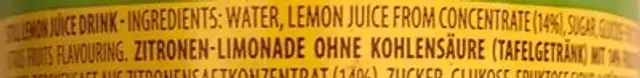 Snapple Lemonade ingredients label
