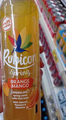 Sparkling Orange and Mango Flavoured Spring Water Drink with Fruit Juice, Sweetener and Vitamins