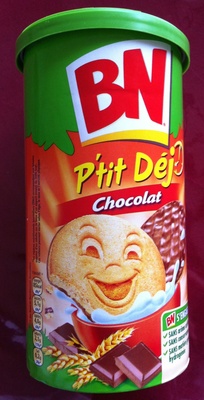 P'tit Déj - Biscuits nappés de chocolat au lait front packaging