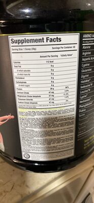 ISO TRIPLE ZERO nutrition facts table
