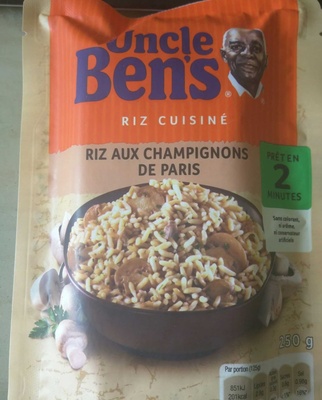 Riz cuisiné aux champignons de Paris