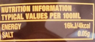 Tango Mango ingredients label