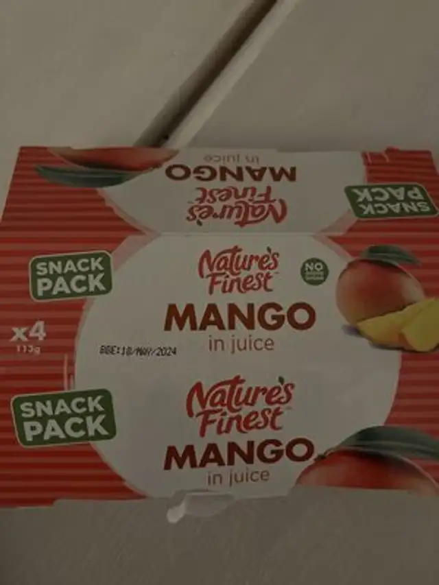 Nature’s Finest Mango in juice front packaging
