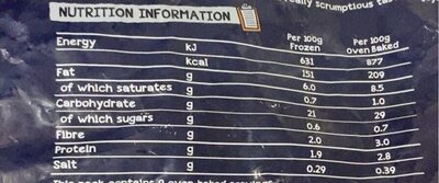 Mccain home chips nutrition facts table