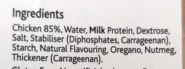 Chicken Breast Chunks ingredients label