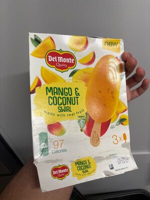 Mango and Coconut Swirl Lolly