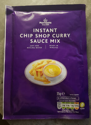 Instant chip shop curry sauce front packaging
