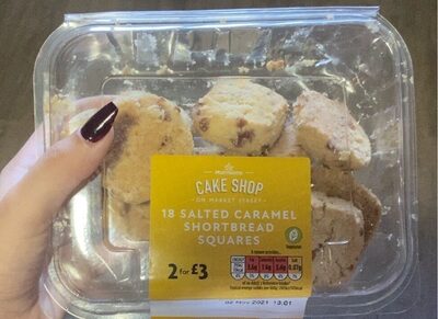 Salted caramel shortbread squares