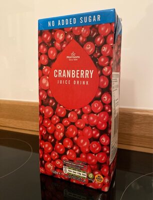 Cranberry juice drink front packaging