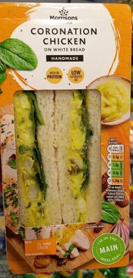 Coronation chicken on white bread