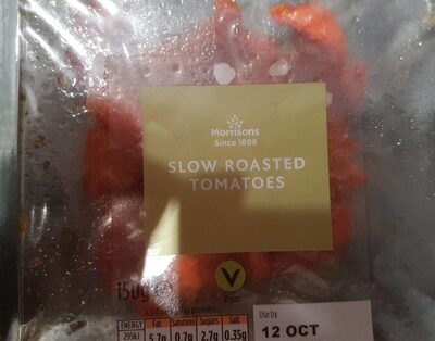 Morrisons SLOW ROASTED • TOMATOES. A1/4 pack (appr front packaging