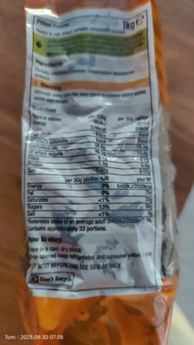 Unknown ingredients label