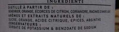 Spiritueux distille sans alcool ingredients label