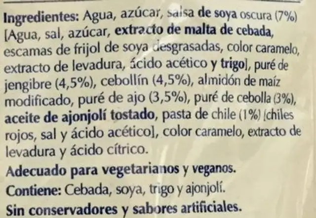 Chow mein stir fry sauce ingredients label