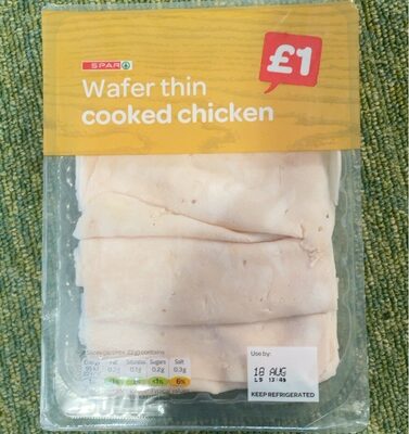 Wafer thin cooked chicken