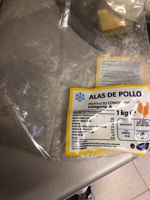 Alas de pollo congeladas front packaging