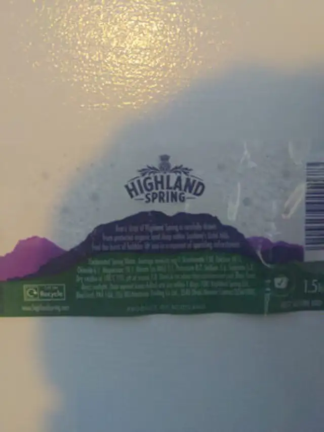 Highland Spring Spk 1.5L nutrition facts table