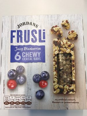 Frusli Juicy Blueberries Chewy Cereal Bars 6 x (180g)