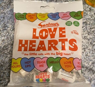 Swizzels love hearts front packaging