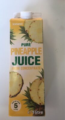 Pure pineapple juice from concentrate front packaging